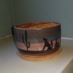 Southwest Vintage Clay Cactus Pot